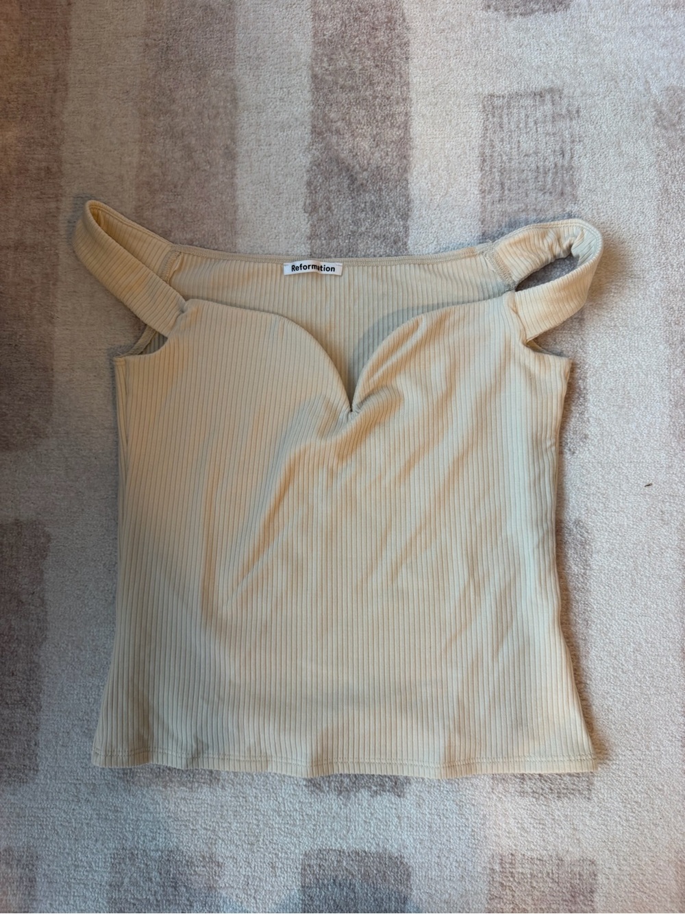 Reformation Neutral Ribbed Sweetheart Camisole